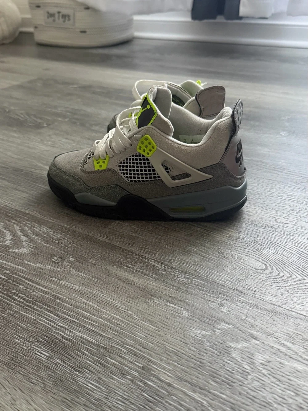 Jordan Men’s Sneakers in Grey with Neon Yellow Accents